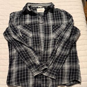 Men's Black & Gray Plaid Flannel